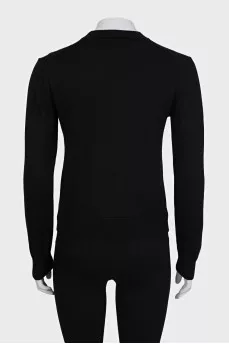 Wool jumper with branded patch