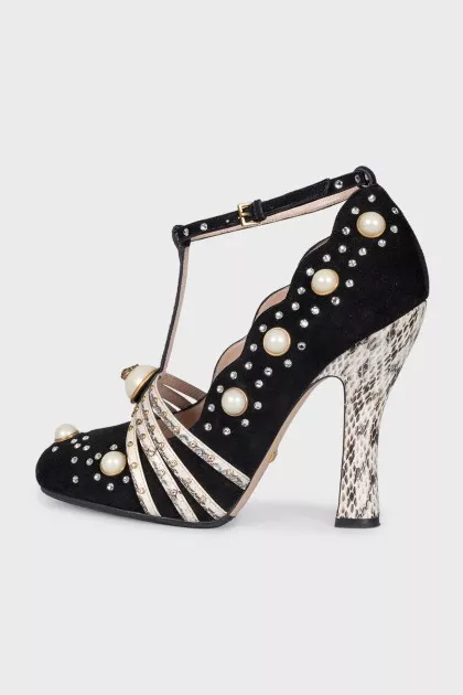Ofelia embellished suede shoes