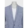 Men's single-breasted plaid jacket