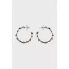 Gold-color round earrings with crystals