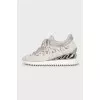 Lace sneakers with rhinestones