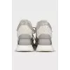 Lace sneakers with rhinestones