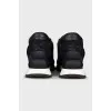 Black lace sneakers with rhinestones
