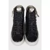 High-top leather lace-up sneakers