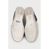 High-top leather lace-up sneakers