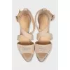 Crystal-embellished heeled sandals