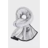 Gray cashmere and silk scarf