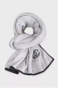 Gray cashmere and silk scarf