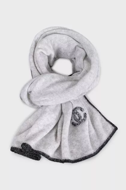 Gray cashmere and silk scarf