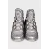 Silver high-soled sneakers