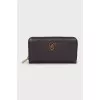 Leather wallet with brand logo