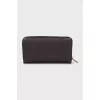 Leather wallet with brand logo