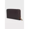 Leather wallet with brand logo