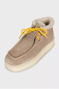 Suede square toe boots