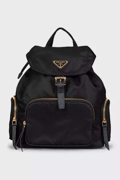 Black backpack with side pockets