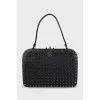 Black leather bag with studs