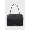 Black leather bag with studs