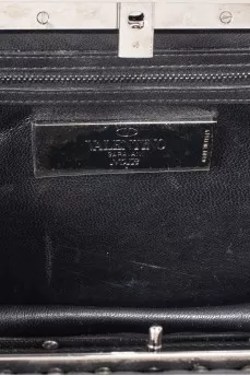 Black leather bag with studs