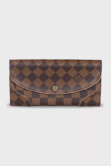 Rectangular canvas wallet with signature print