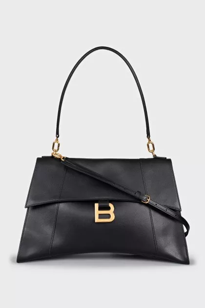 Hourglass bag with gold-tone hardware