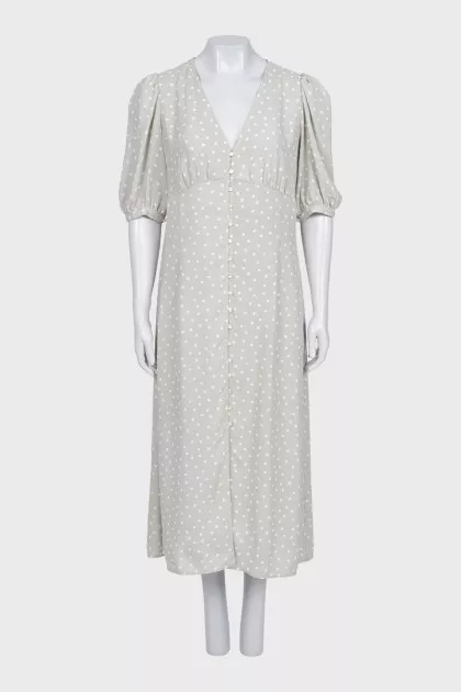 Gray polka dot dress