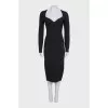 Fitted midi dress with long sleeves