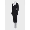 Fitted midi dress with long sleeves