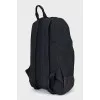 Black backpack made of textile and leather