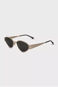 Gold oval frame sunglasses