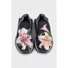 Textile sneakers with a floral print