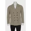 Men's double-breasted houndstooth print jacket