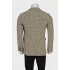Men's double-breasted houndstooth print jacket