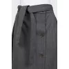 Button-down skirt with an asymmetrical hem