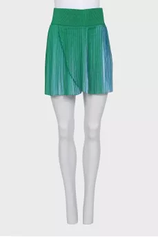 Two-tone pleated skirt