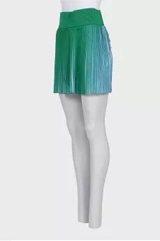 Two-tone pleated skirt