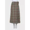 Houndstooth print wrap skirt