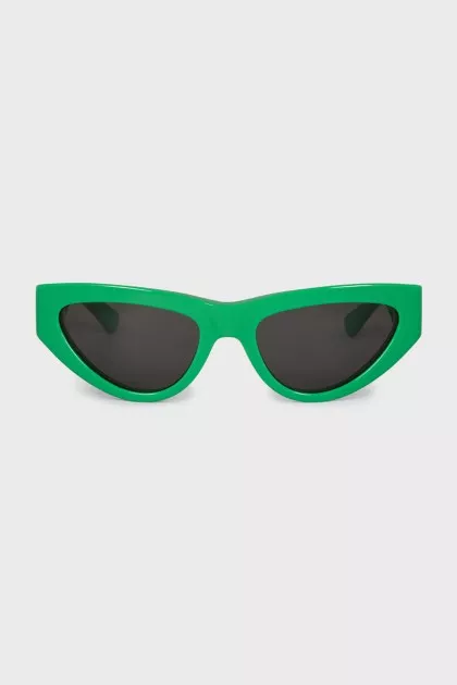 Green oval frame sunglasses
