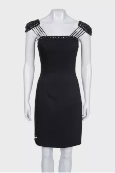 Black dress with accent shoulders
