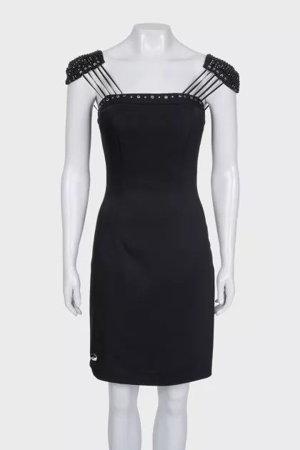 Black dress with accent shoulders