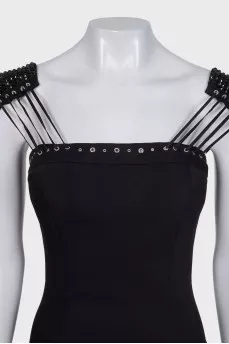 Black dress with accent shoulders