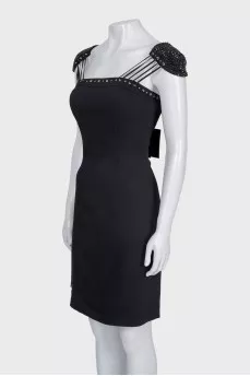 Black dress with accent shoulders