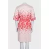 White dress with red floral print