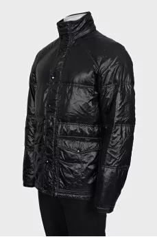 Men's down jacket with a hidden hood
