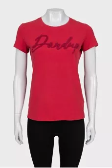 Fitted T-shirt with applique