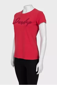 Fitted T-shirt with applique