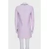Purple dress decorated with sequins and rhinestones
