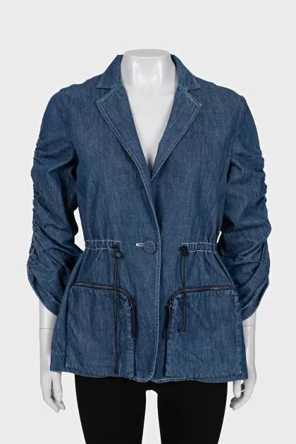 Denim jacket with patch pockets