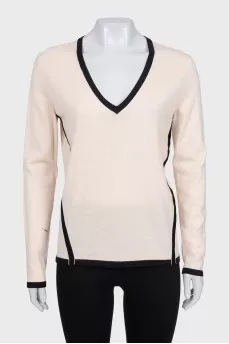 Beige wool pullover