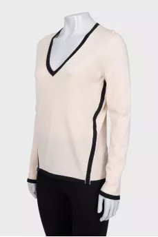 Beige wool pullover