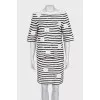 Striped suit with embroidery